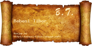 Bebesi Tibor névjegykártya